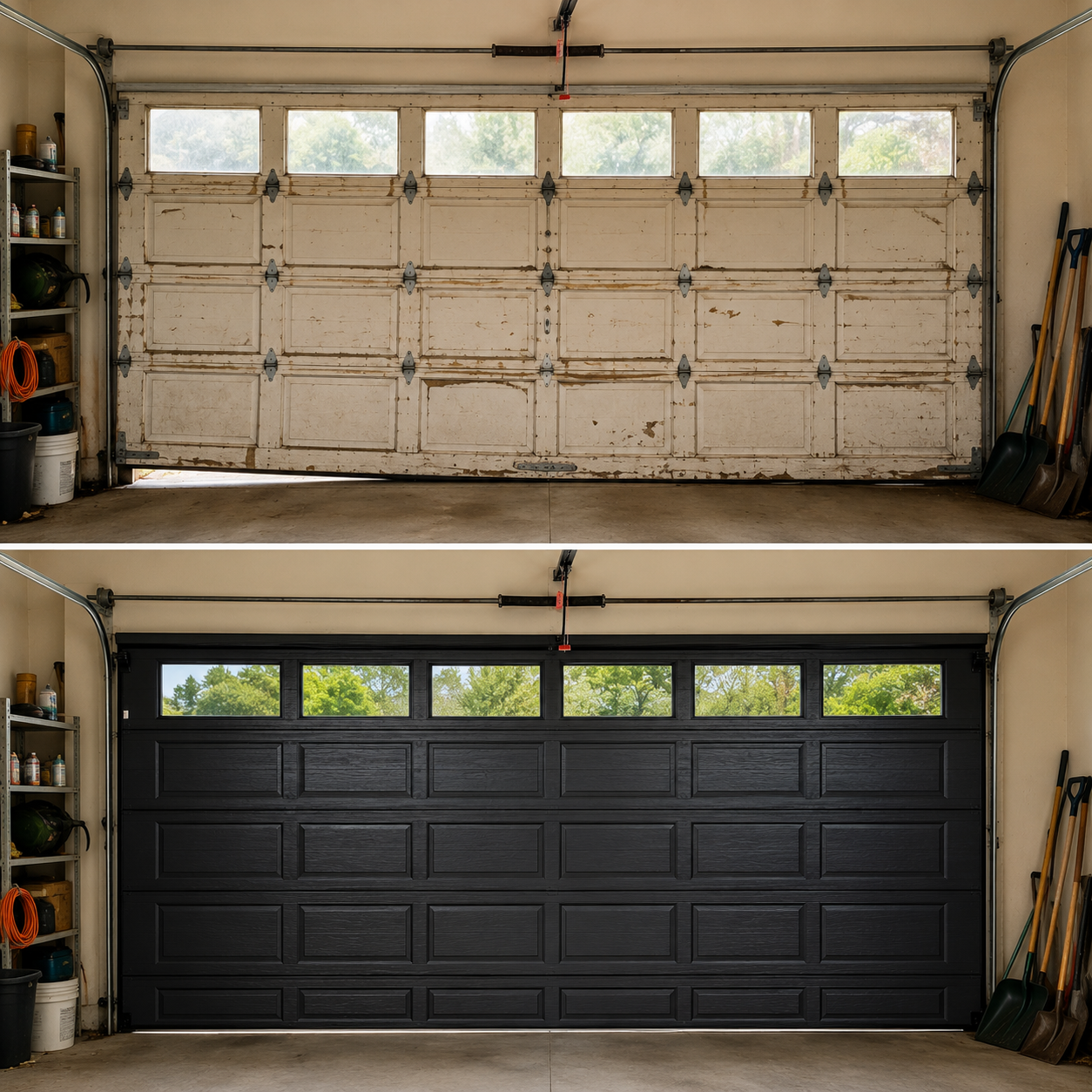 garage door repair before and after